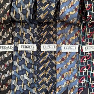 FIVE!!! Vintage Louis Feraud Ties- 100% Silk